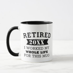 Personalized Retirement Jokes and Puns Mug