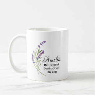 Personalized Retirement Looks Good On You Floral G Coffee Mug