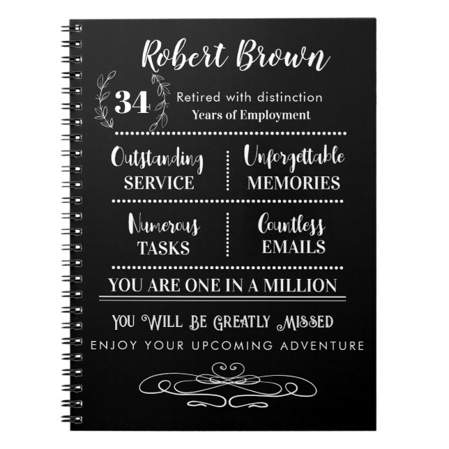 Personalized Retirement Notebook add name (Front)