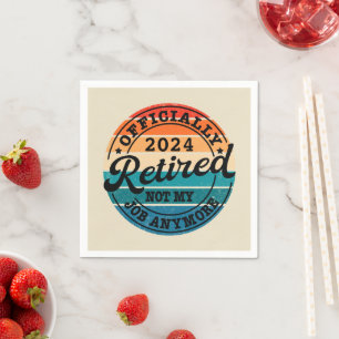 Personalized retirement officially retired napkin