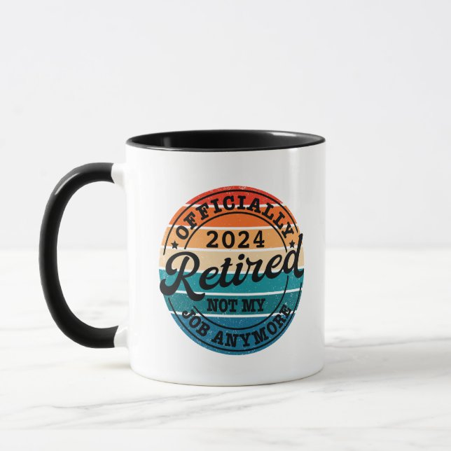 Personalized retirement officially retired vintage mug (Left)