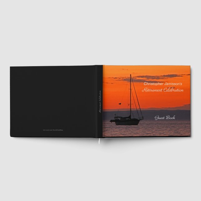 Personalized Retirement Party Book, Sailboat Guest Book (Full)