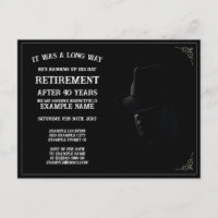 Personalized Retirement Party Invitation Dark Them