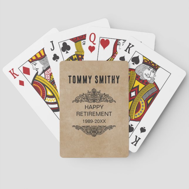 Personalized Retirement Playing Cards – Milestone (Back)