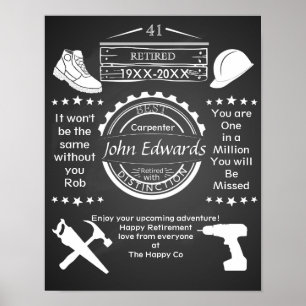 Personalized Retirement Poster man builder chippy