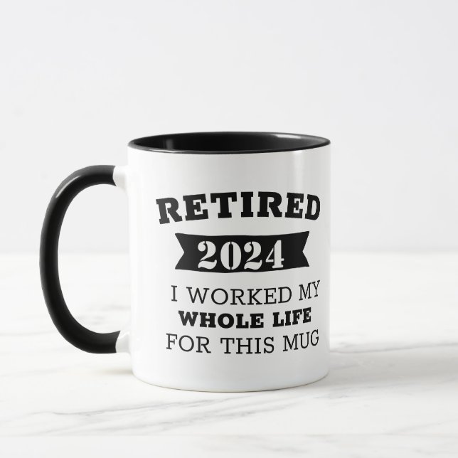 Personalized Retirement Quotes Jokes, Retiree Pun Mug (Left)
