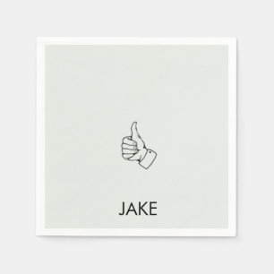 Personalized Retirement Sage Thumbs Up Cocktail II Napkin