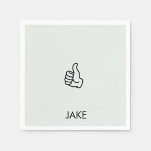 Personalized Retirement Sage Thumbs Up Cocktail  Napkin