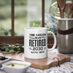 Personalized Retirement The Legend Has Retired Coffee Mug<br><div class="desc">This cute parting gift is bound to make someone's day at their retirement party. 
Add the year of retirement and a name by clicking on  "Personalize" button above. 
Makes a great leaving gift for your best coworker or boss</div>