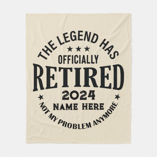 Personalized retirement The Legend has retired Fleece Blanket (Front)