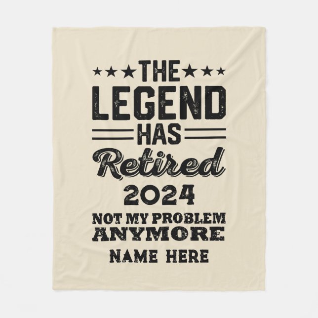 Personalized retirement The Legend has retired Fleece Blanket (Front)