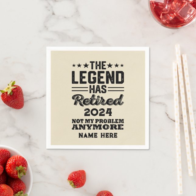 Personalized retirement The Legend has retired Napkin (Insitu)