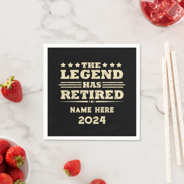 Personalized retirement The Legend has retired Napkin (Insitu)