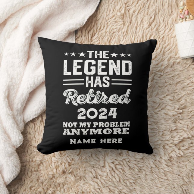 Personalized retirement The Legend has retired Throw Pillow (Blanket)