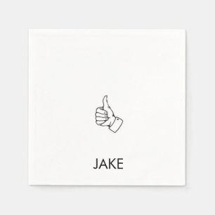 Personalized Retirement Thumbs Up Cocktail Napkin