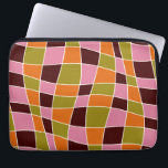 Personalized Retro 70's Abstract Wavy Lines Laptop Sleeve<br><div class="desc">Personalized boho retro 70's style abstract wavy lines laptop sleeve in green,  pink,  brown.</div>