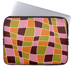 Personalized Retro 70's Abstract Wavy Lines Laptop Sleeve