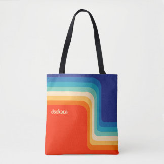 Personalized Retro 70s Ombre Tote Bag