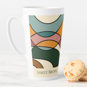Personalized Retro Abstract Coffee Style Latte Mug