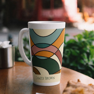 Personalized Retro Abstract Coffee Style Latte Mug