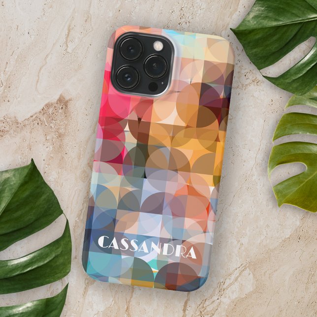 Personalized Retro Abstract Geometric Colourful Ar iPhone Case (Creator Uploaded)