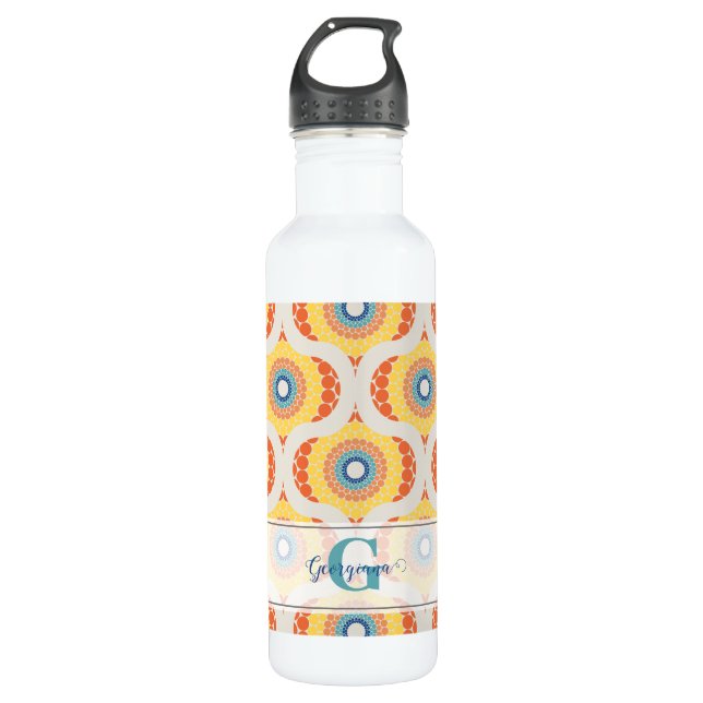Personalized Retro Aegean Summer Radiant Mandala 710 Ml Water Bottle (Front)