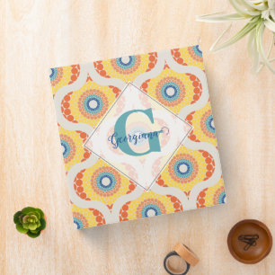 Personalized Retro Aegean Summer Radiant Mandala Binder