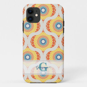 Personalized Retro Aegean Summer Radiant Mandala iPhone 11 Case