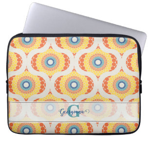 Personalized Retro Aegean Summer Radiant Mandala Laptop Sleeve