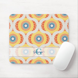 Personalized Retro Aegean Summer Radiant Mandala Mouse Pad