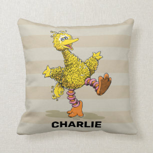 Personalized Retro Art Big Bird Throw Pillow
