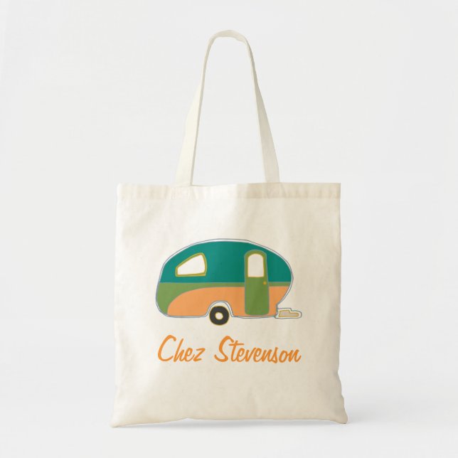 Personalized Retro Art Caravan Owners Canvas Bags (Front)