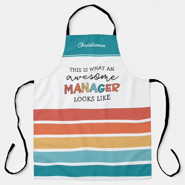 Personalized Retro Awesome Manager Funny Apron (Front)