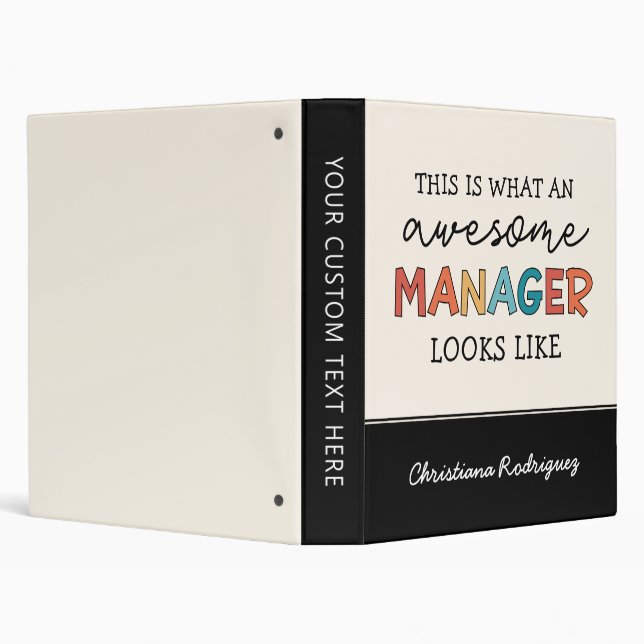 Personalized Retro Awesome Manager Funny Binder (Background)