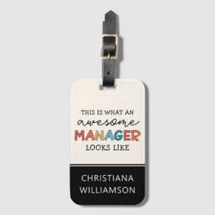Personalized Retro Awesome Manager Funny Luggage Tag