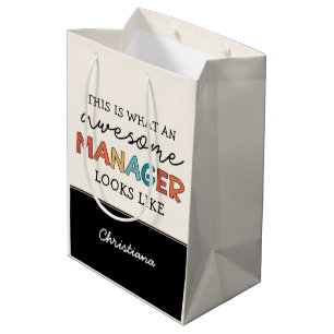 Personalized Retro Awesome Manager Funny Medium Gift Bag