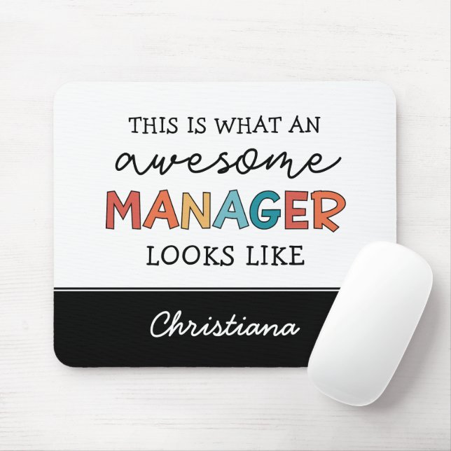 Personalized Retro Awesome Manager Funny Mouse Pad (With Mouse)