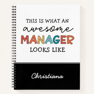 Personalized Retro Awesome Manager Funny Notebook