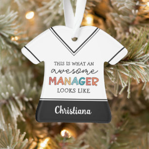 Personalized Retro Awesome Manager Funny Ornament