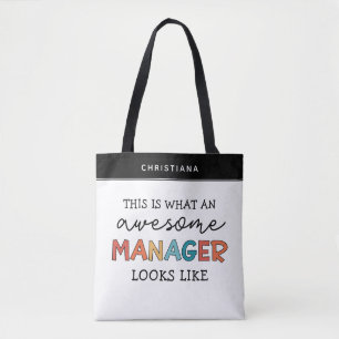 Personalized Retro Awesome Manager Funny Tote Bag