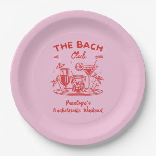 Personalized Retro Bachelorette Party Supply Plate