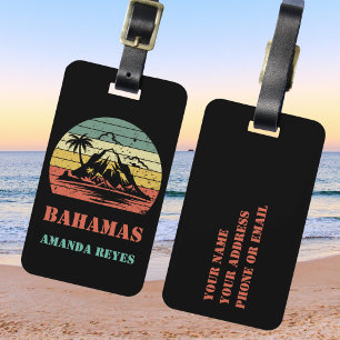 Personalized Retro Bahamas Luggage Tag