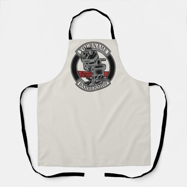 Personalized Retro BarberShop Barber Chair Salon  Apron (Front)