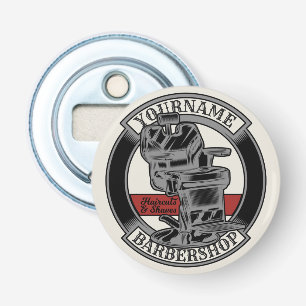 Personalized Retro BarberShop Barber Chair Salon Bottle Opener