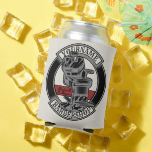 Personalized Retro BarberShop Barber Chair Salon Can Cooler