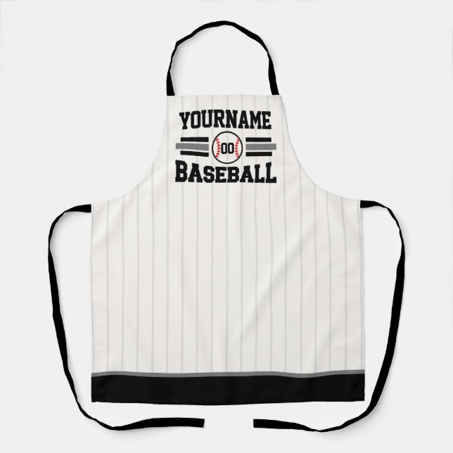 Personalized Retro Baseball Player NAME Team Apron (Front)