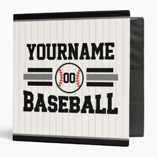 Personalized Retro Baseball Player NAME Team Binder