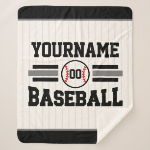 Personalized Retro Baseball Player NAME Team Sherpa Blanket