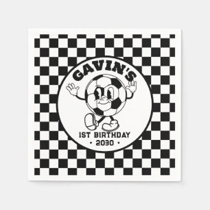 Personalized Retro Basketball Birthday Party Cute Napkin