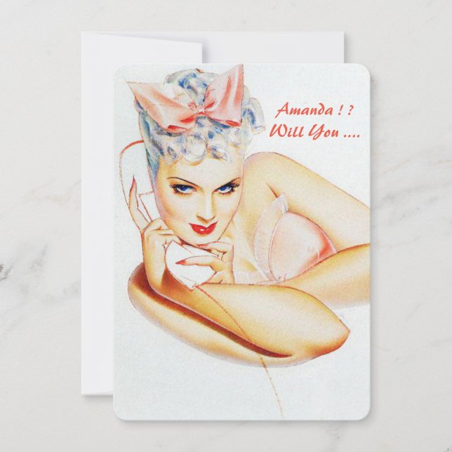Personalized retro be my bridesmaid/maid of honour invitation (Front)